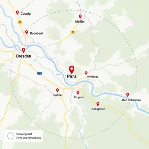 Einsatzgebiet für Küchenmontage in Pirna und Umgebung